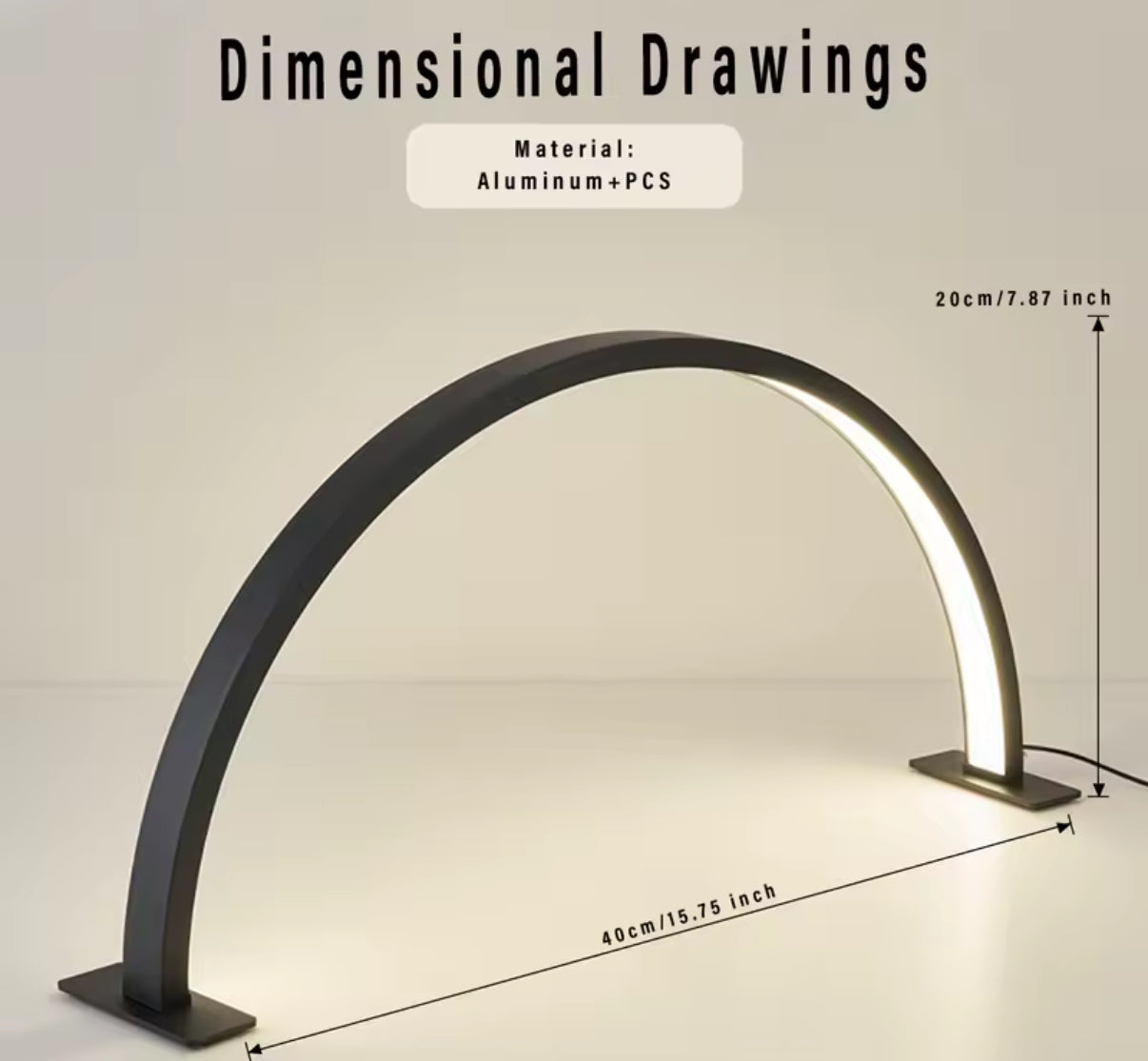 LED Arch Nail Lamp USB Powered Half Moon Table Light