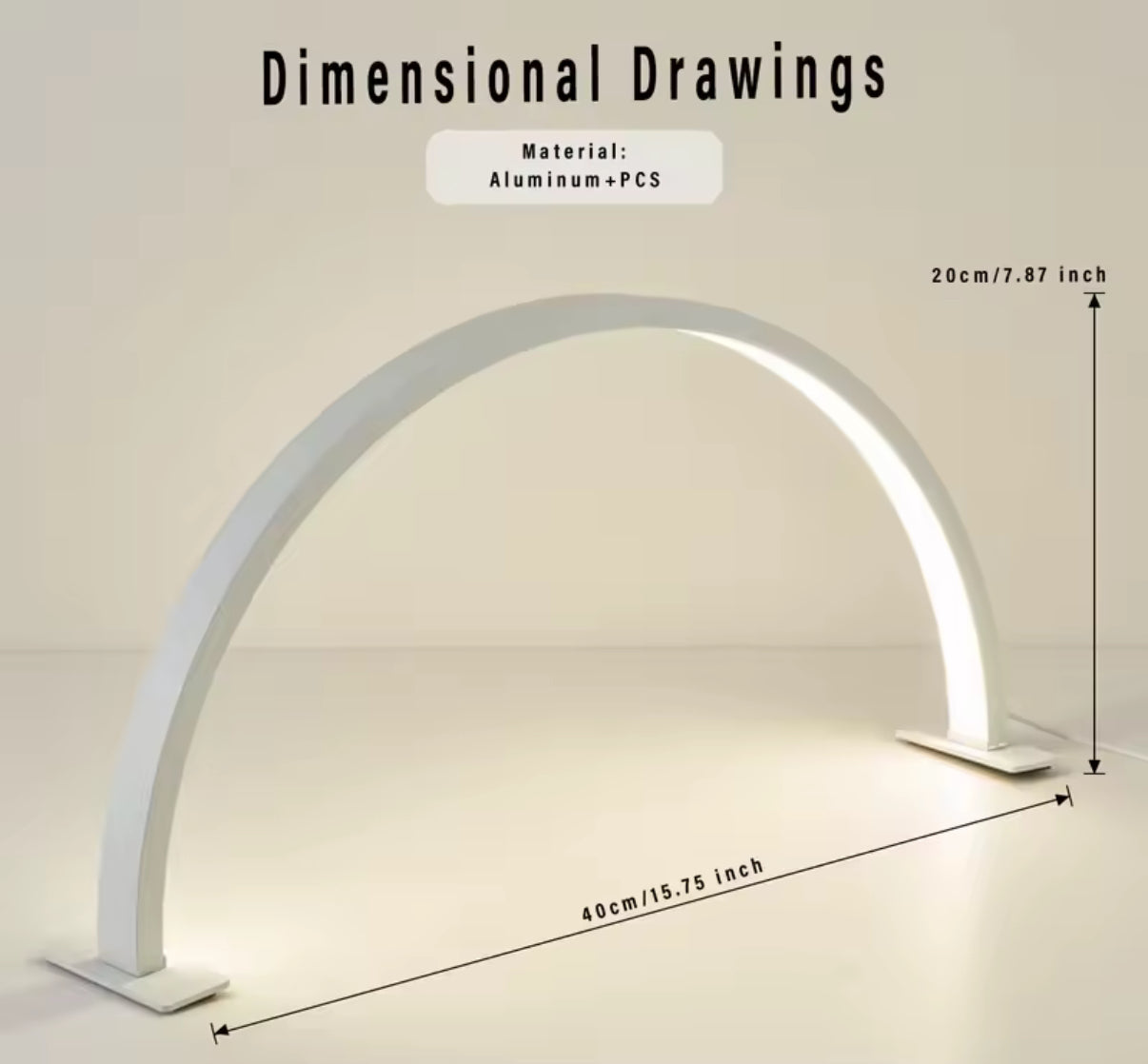 LED Arch Nail Lamp USB Powered Half Moon Table Light
