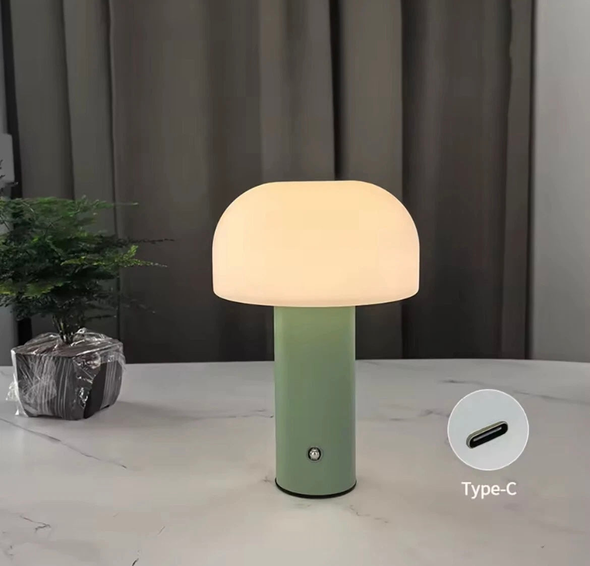 Mushroom Shaped Wireless Portable LED Desk Lamp 3 Colour Modes