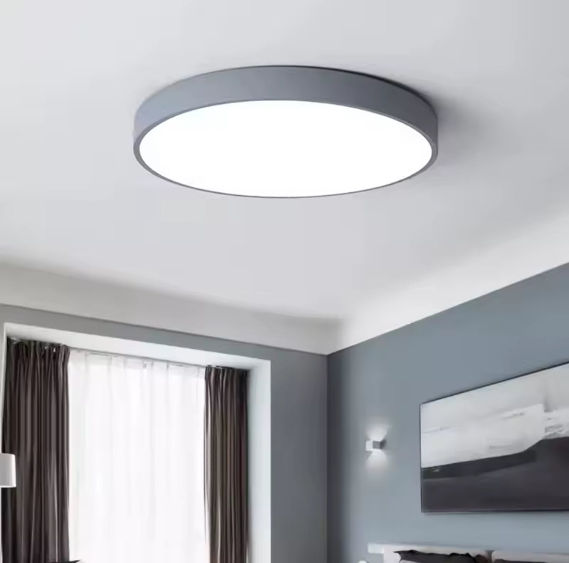 Simple Round Modern Flush Led Slim Ceiling Light - Black/White/Gold/Blue/Pink/Yellow/Green