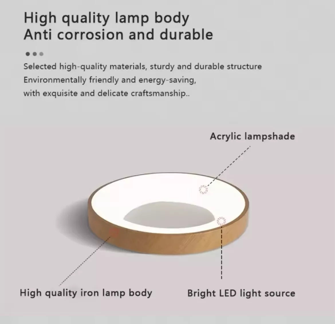 Nordic Round Wood LED Flush Ceiling Light Fixture With CCT Feature