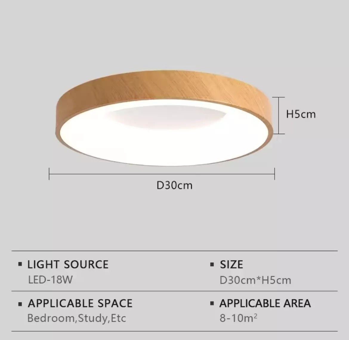 Nordic Round Wood LED Flush Ceiling Light Fixture With CCT Feature