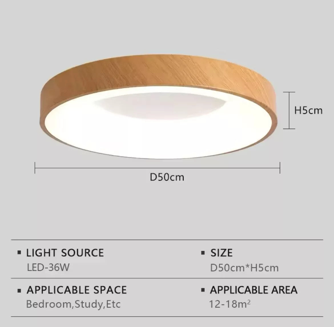 Nordic Round Wood LED Flush Ceiling Light Fixture With CCT Feature