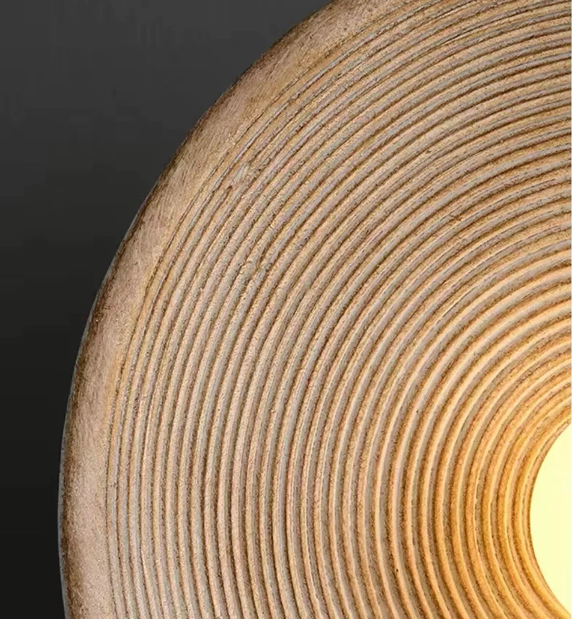 Nordic Round Circle Ribbed Effect Wall Light With Glass Centre Globe