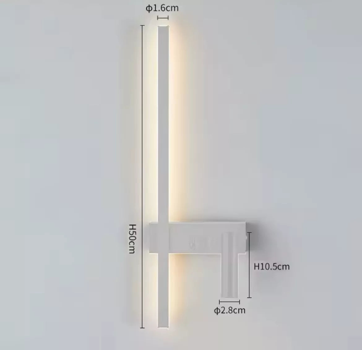 Modern Led Stick Wall Light C/W Adjustable Reader Wall Light For Bedroom - Black Or White