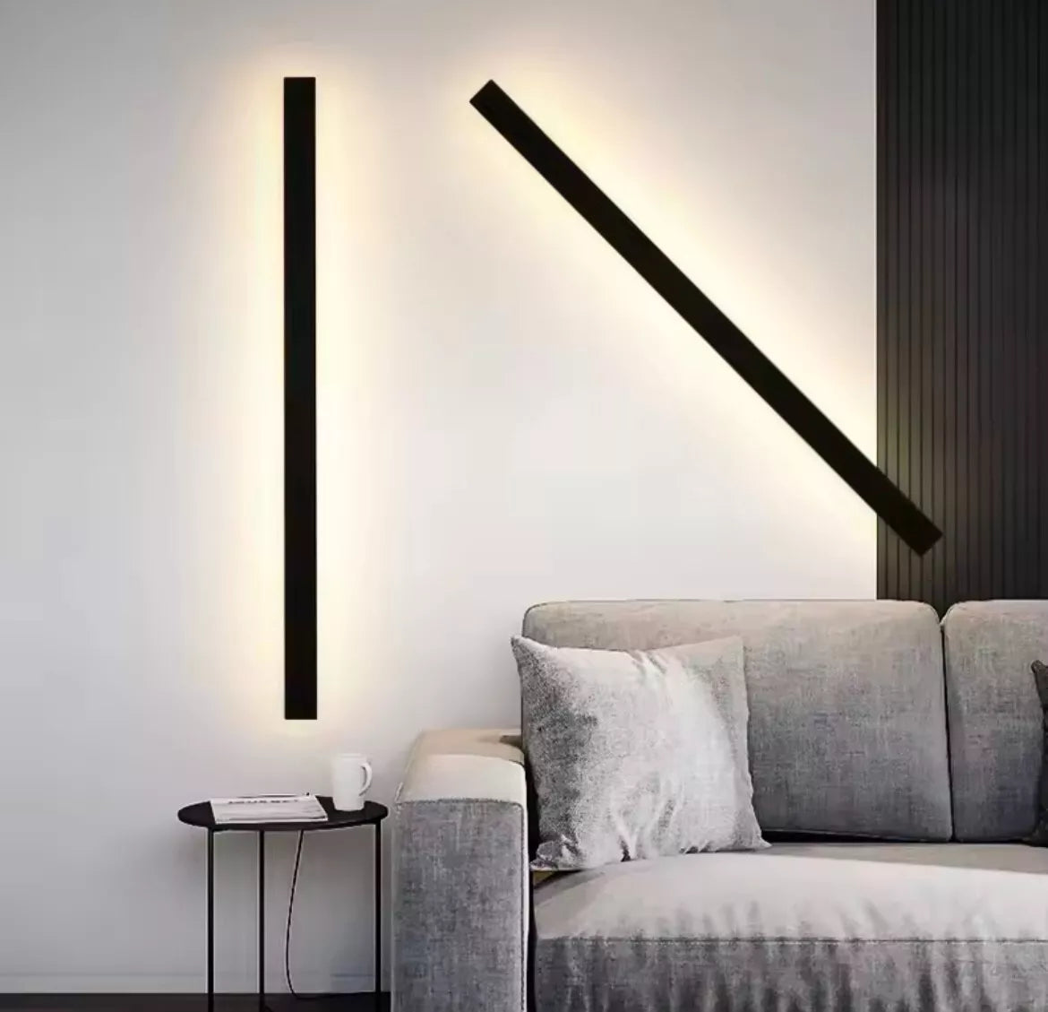 Black LED Linear Stick Exterior Wall Light - IP65