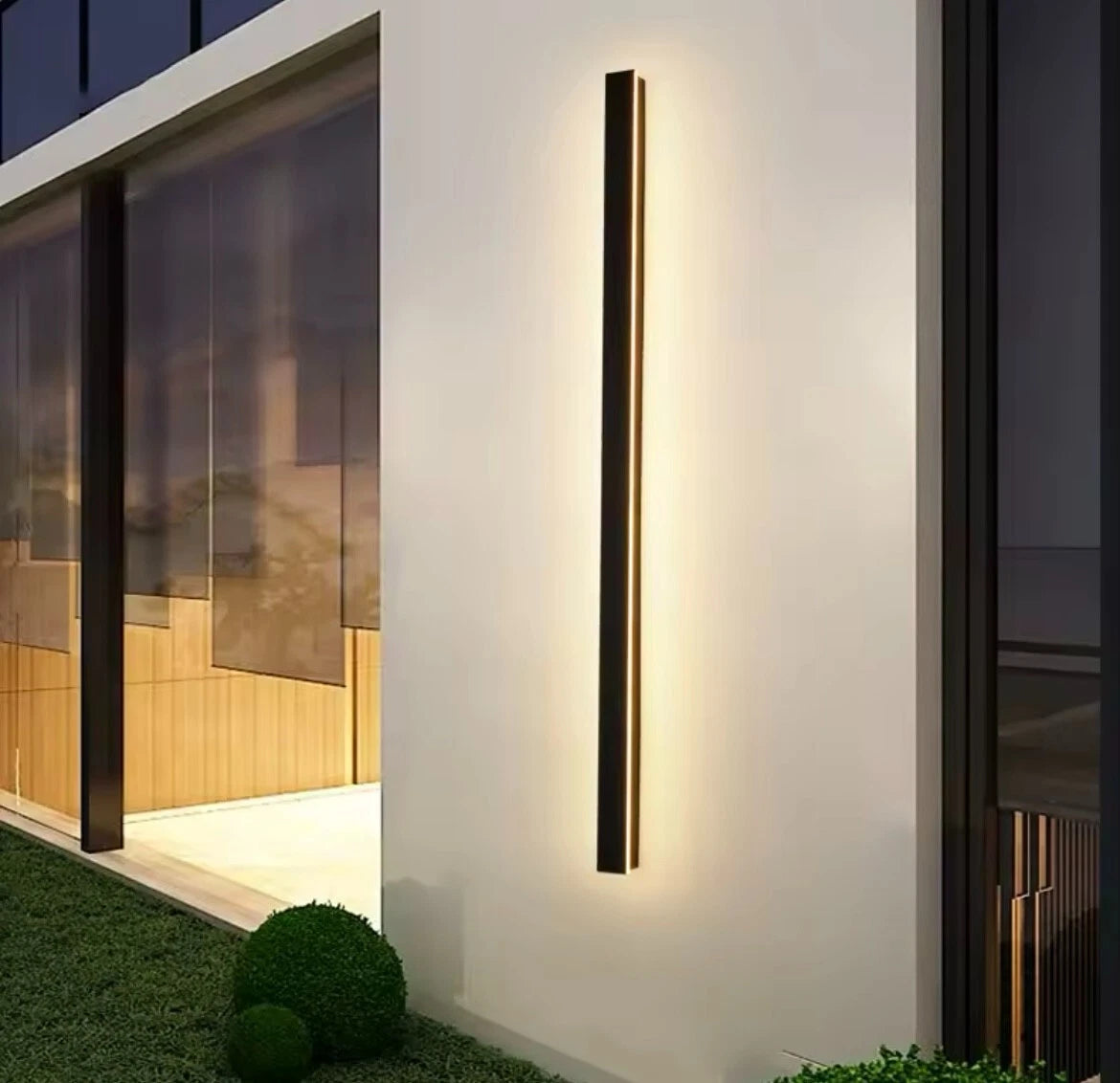 Black LED Linear Stick Exterior Wall Light - IP65
