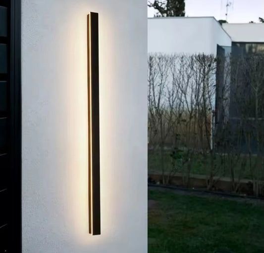 Black LED Linear Stick Exterior Wall Light - IP65
