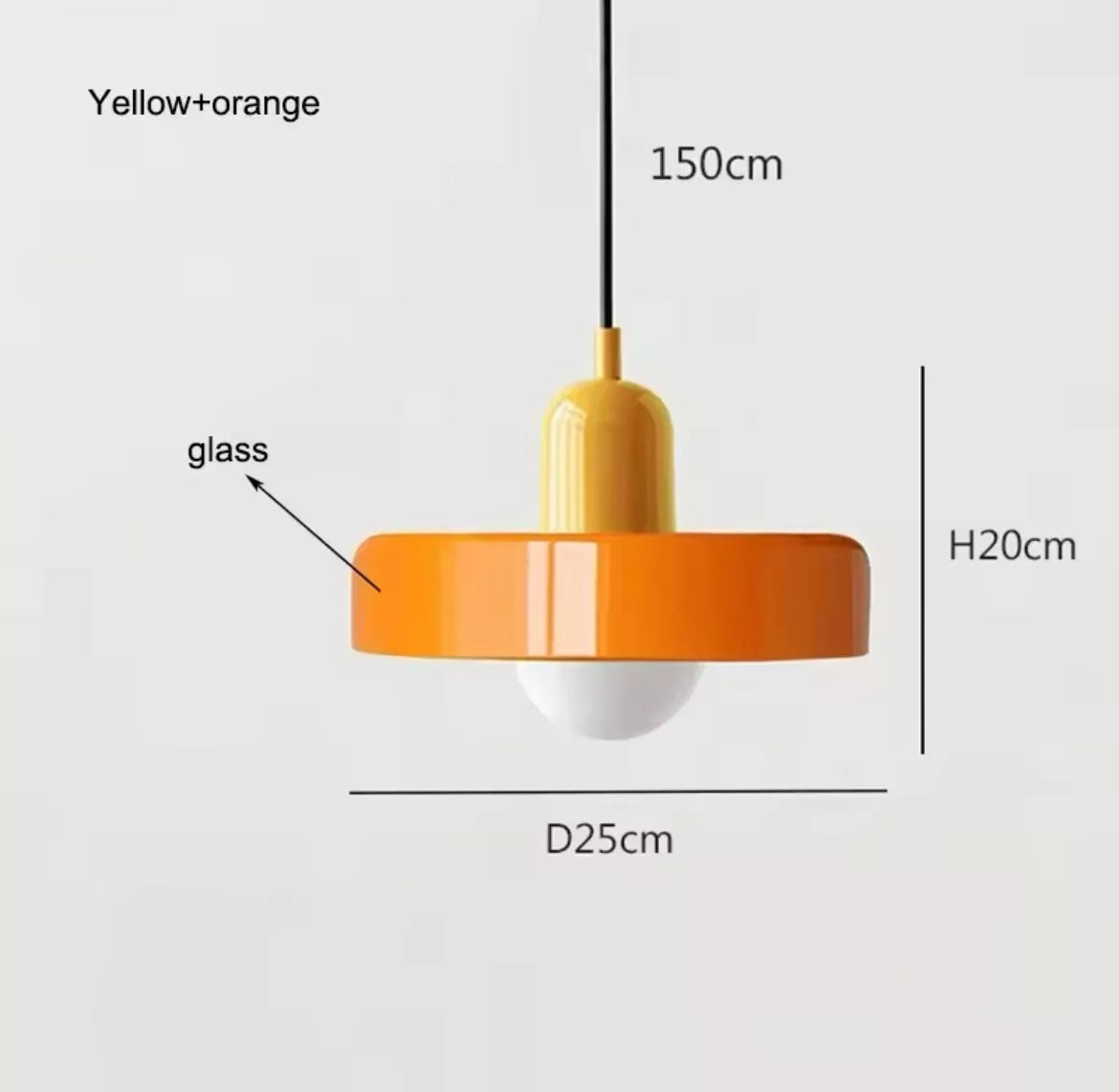 Nordic Retro Glass Single Pendant Light Fitting -