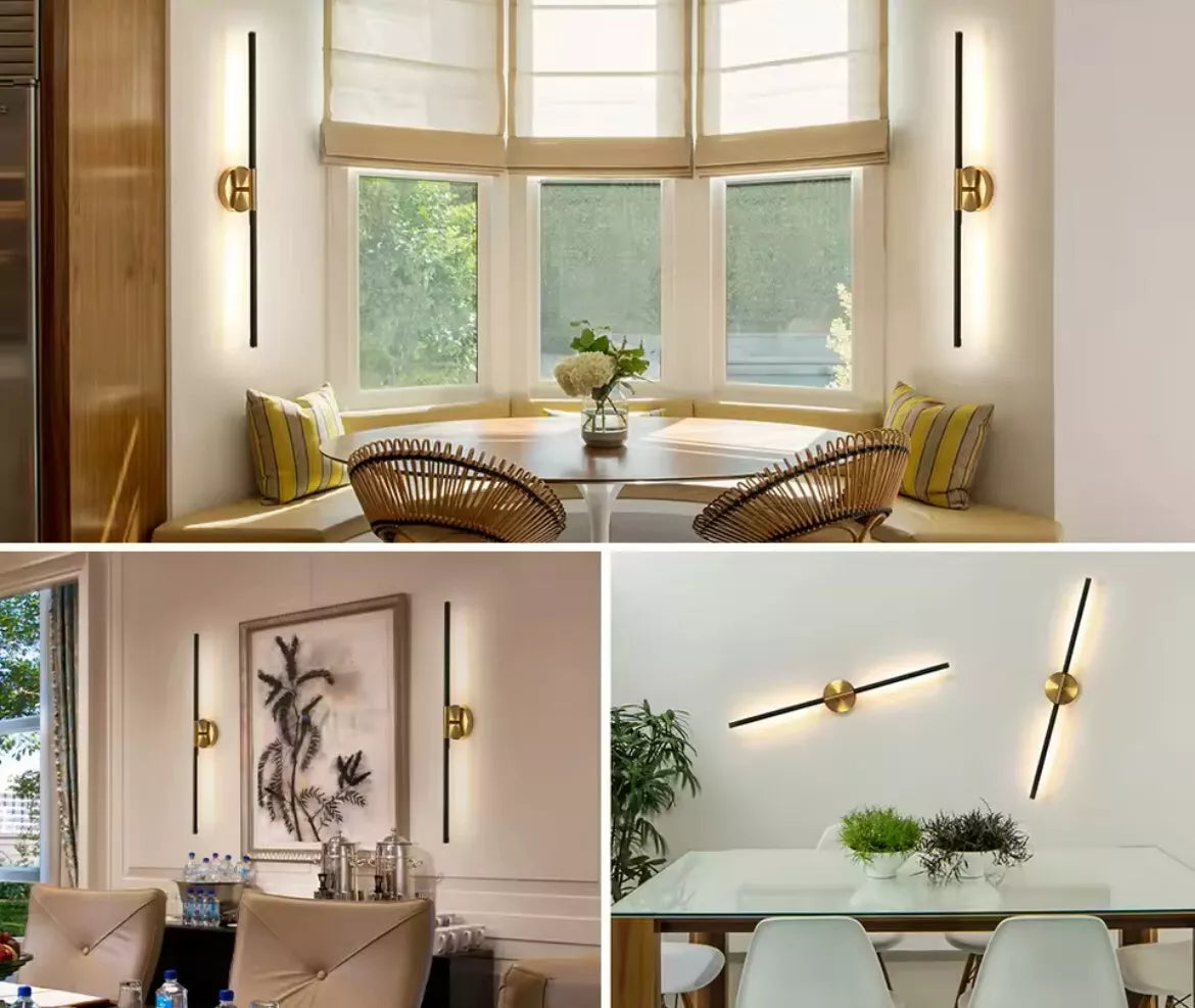 2 Pack Of Wireless Rechargeable LED Wall Lights Slim Linear Stick With Remote 80cm