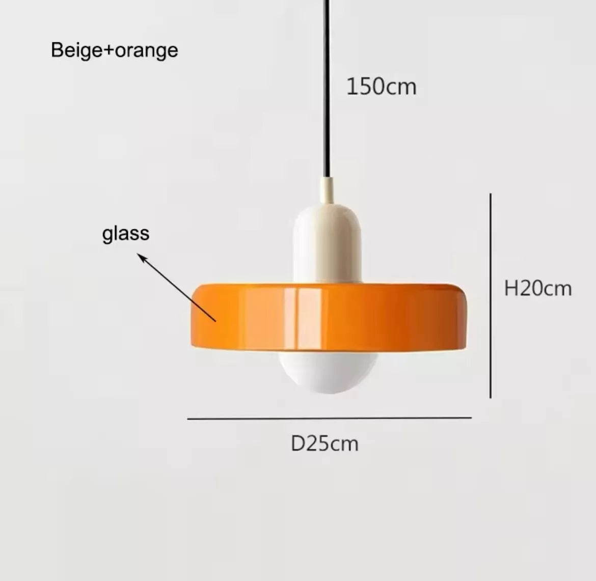 Nordic Retro Glass Single Pendant Light Fitting -