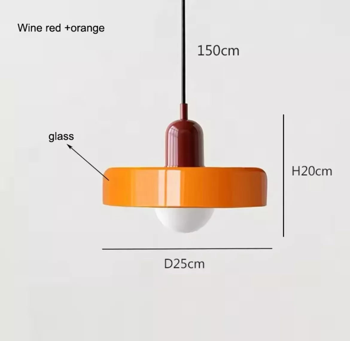 Nordic Retro Glass Single Pendant Light Fitting -
