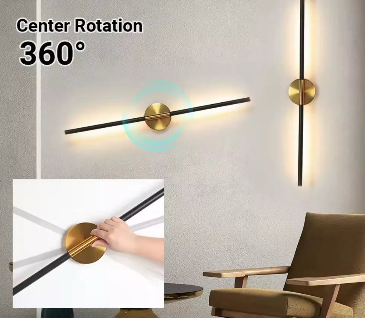 2 Pack Of Wireless Rechargeable LED Wall Lights Slim Linear Stick With Remote 80cm