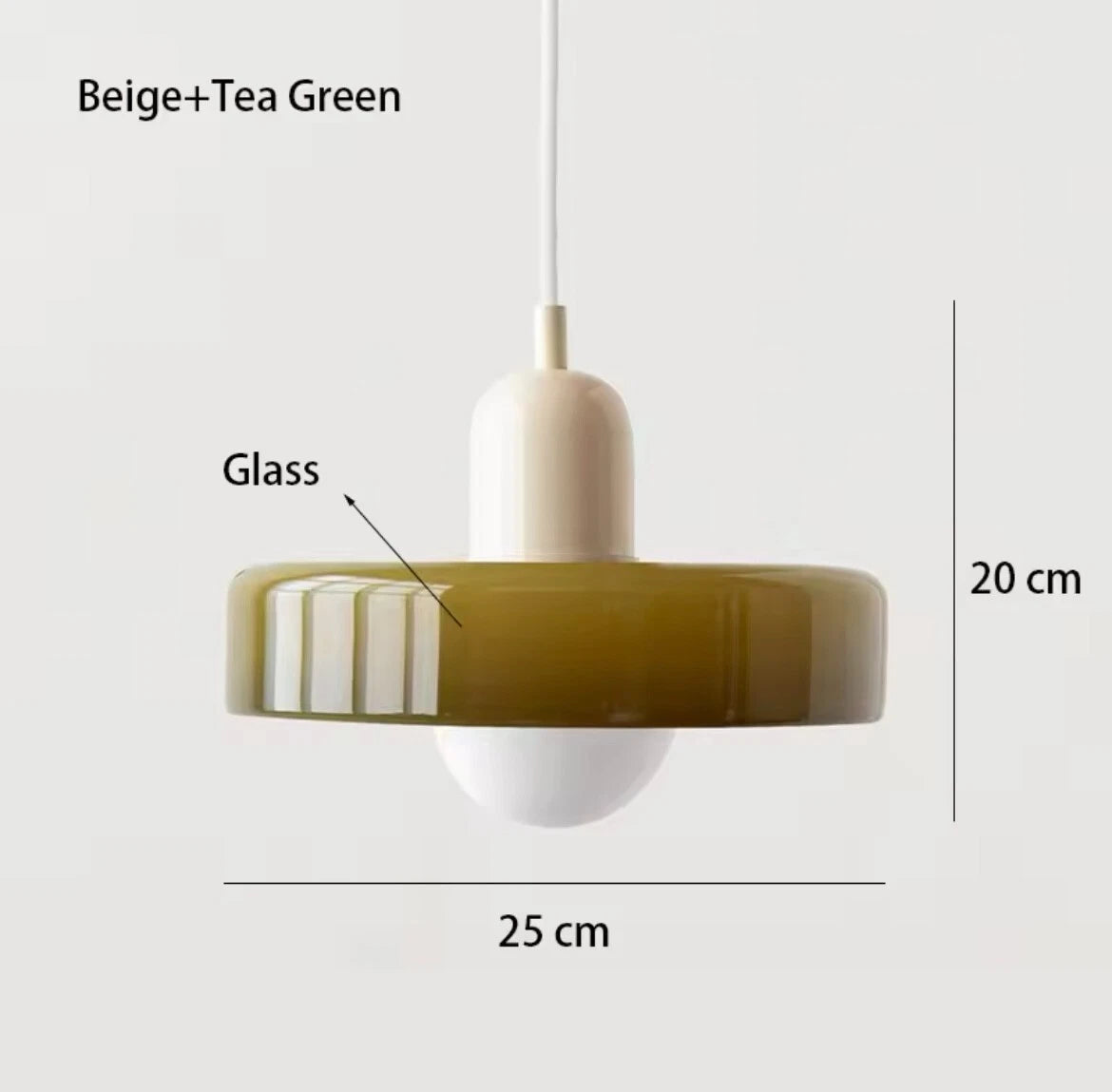 Nordic Retro Glass Single Pendant Light Fitting -