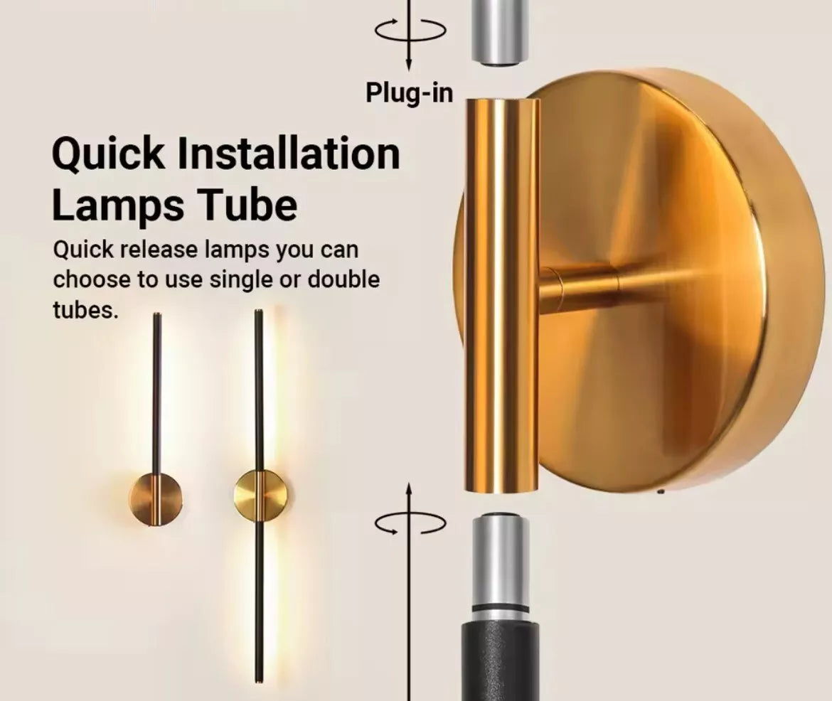 2 Pack Of Wireless Rechargeable LED Wall Lights Slim Linear Stick With Remote 80cm