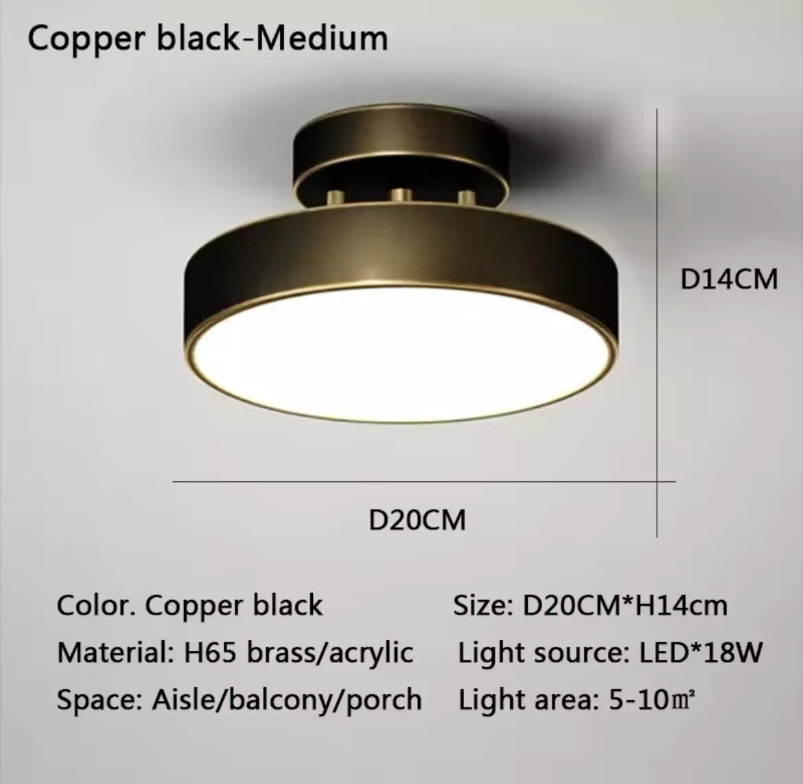 Nordic Semi Flush Round Tilt Adjustable LED Ceiling Light - Black Or Gold