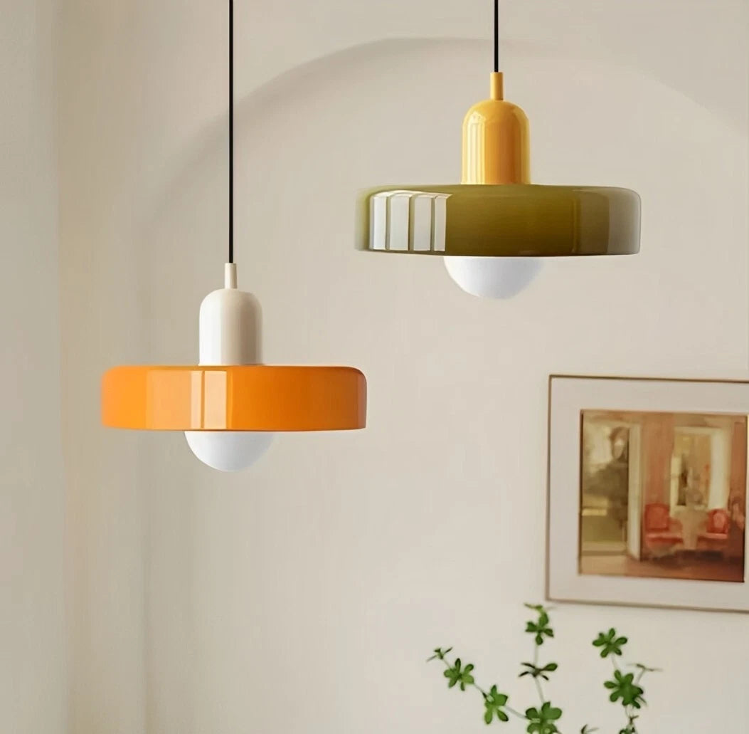 Nordic Retro Glass Single Pendant Light Fitting -