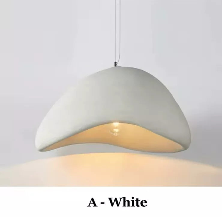 Nordic Wabi Sabi Pendant Light E27 LED Stone Hanging Light 30/40/50/60cm - White Or Grey