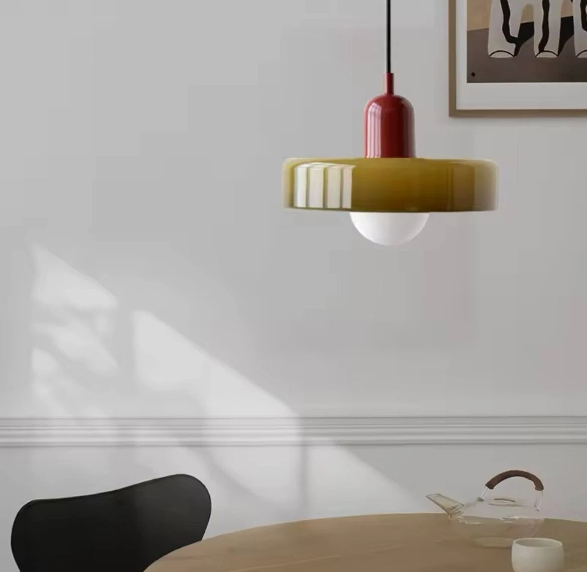 Nordic Retro Glass Single Pendant Light Fitting -