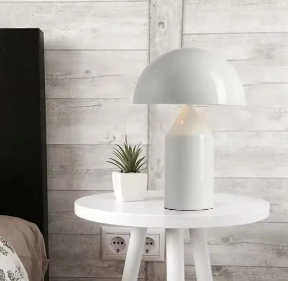 Designer Mushroom Table Lamp - Black/White/Gold - Small/Large