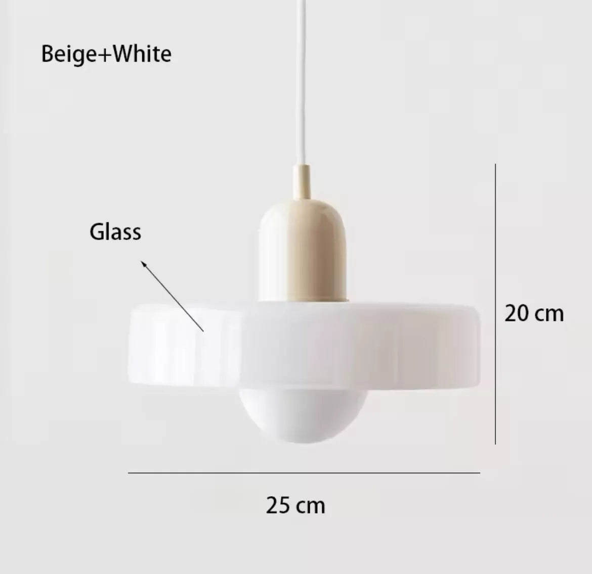 Nordic Retro Glass Single Pendant Light Fitting -