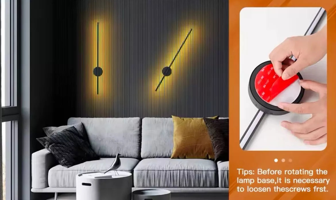 Wireless Rechargeable LED Slim Linear Wall Light With Remote Control 50cm - Black/Gold/White/Silver