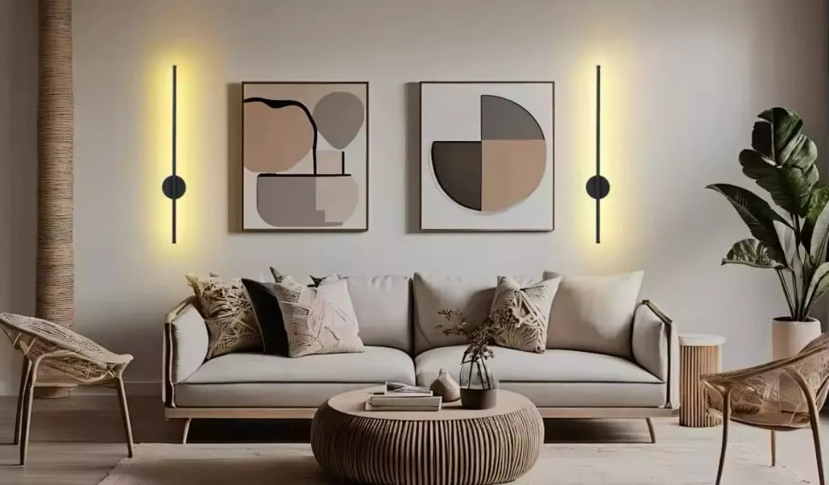 Wireless Rechargeable LED Slim Linear Wall Light With Remote Control 50cm - Black/Gold/White/Silver