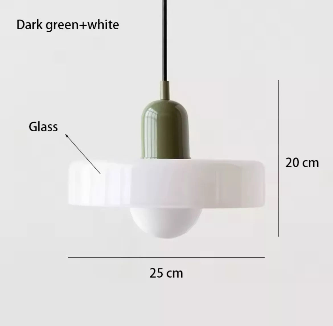 Nordic Retro Glass Single Pendant Light Fitting -