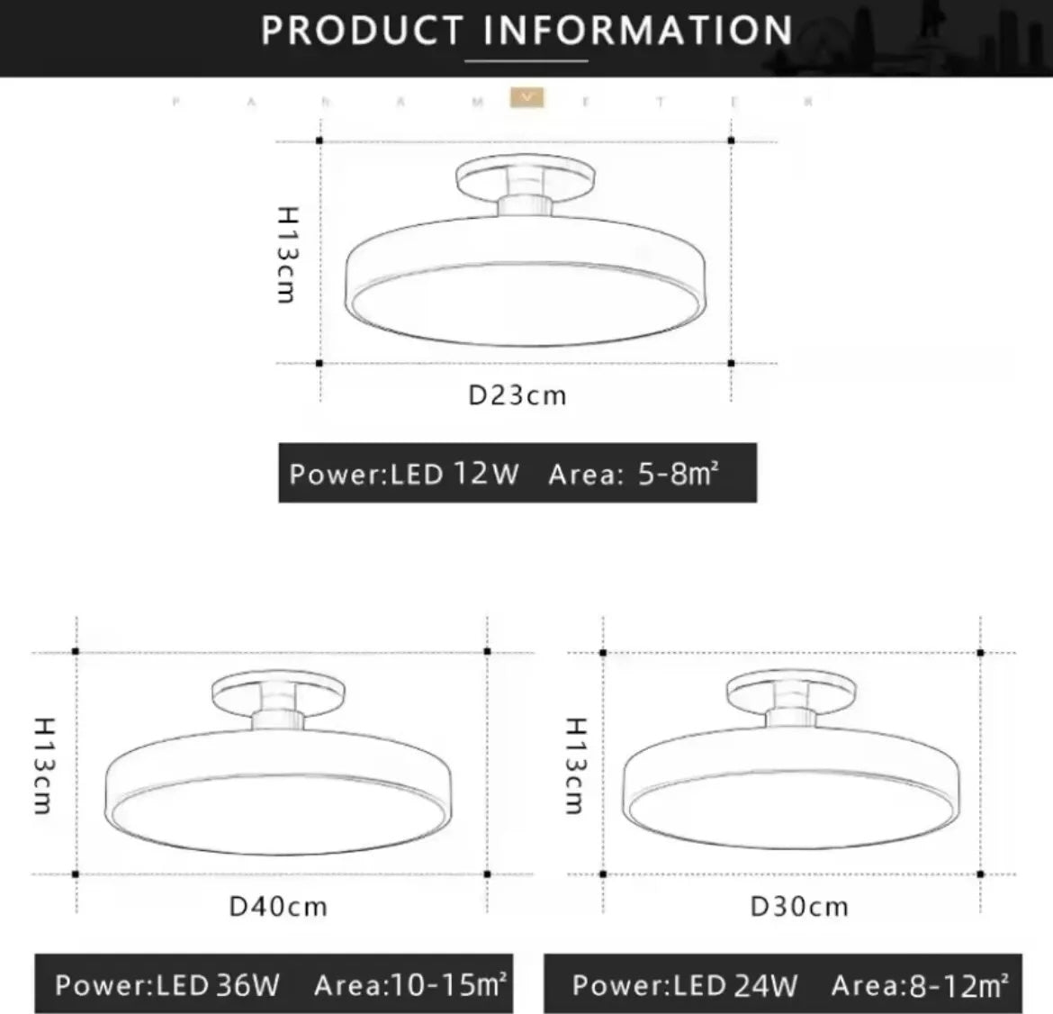 Nordic Semi Flush Round LED Ceiling Light Colourful Black - Choose Black Blue Yellow Pink White Grey