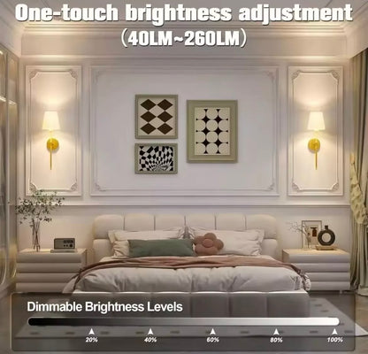 Wireless Rechargeable Long Wall Light Sconce With White Shade RGBW Colour Change With Remote Control - 2 Pack