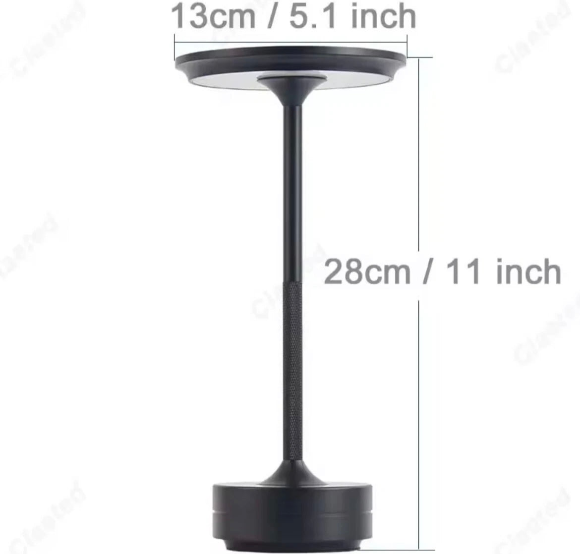 Wireless USB Rechargeable Touch Table Lamp Portable Knurled Gold, Black, Silver