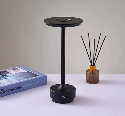 Wireless USB Rechargeable Touch Table Lamp Portable Knurled Gold, Black, Silver