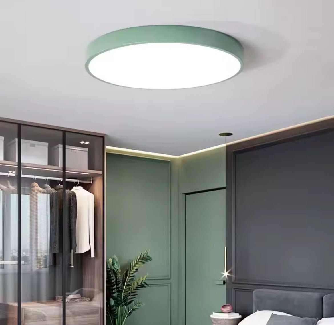 Simple Round Modern Flush Led Slim Ceiling Light - Black/White/Gold/Blue/Pink/Yellow/Green