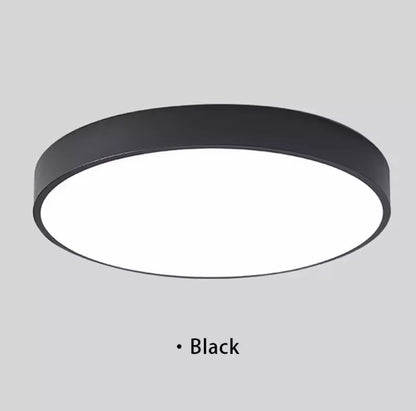 Simple Round Modern Flush Led Slim Ceiling Light - Black/White/Gold/Blue/Pink/Yellow/Green