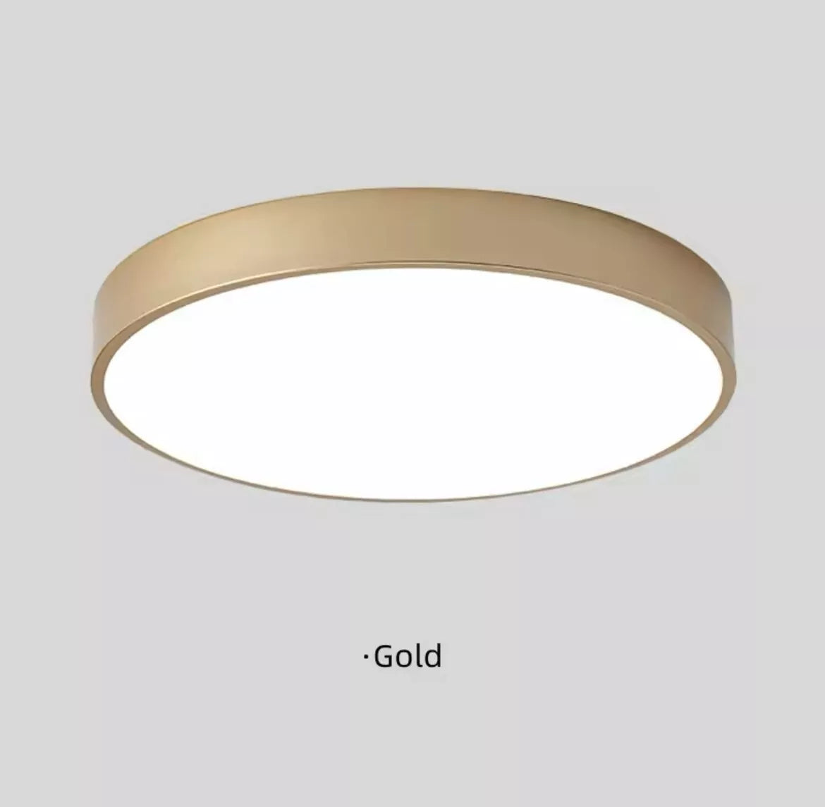 Simple Round Modern Flush Led Slim Ceiling Light - Black/White/Gold/Blue/Pink/Yellow/Green