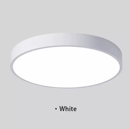 Simple Round Modern Flush Led Slim Ceiling Light - Black/White/Gold/Blue/Pink/Yellow/Green