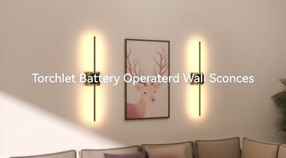 2 Pack Modern Black Rechargeable LED 3 Colour Dimmable Wall Light Sconce With Remote Control