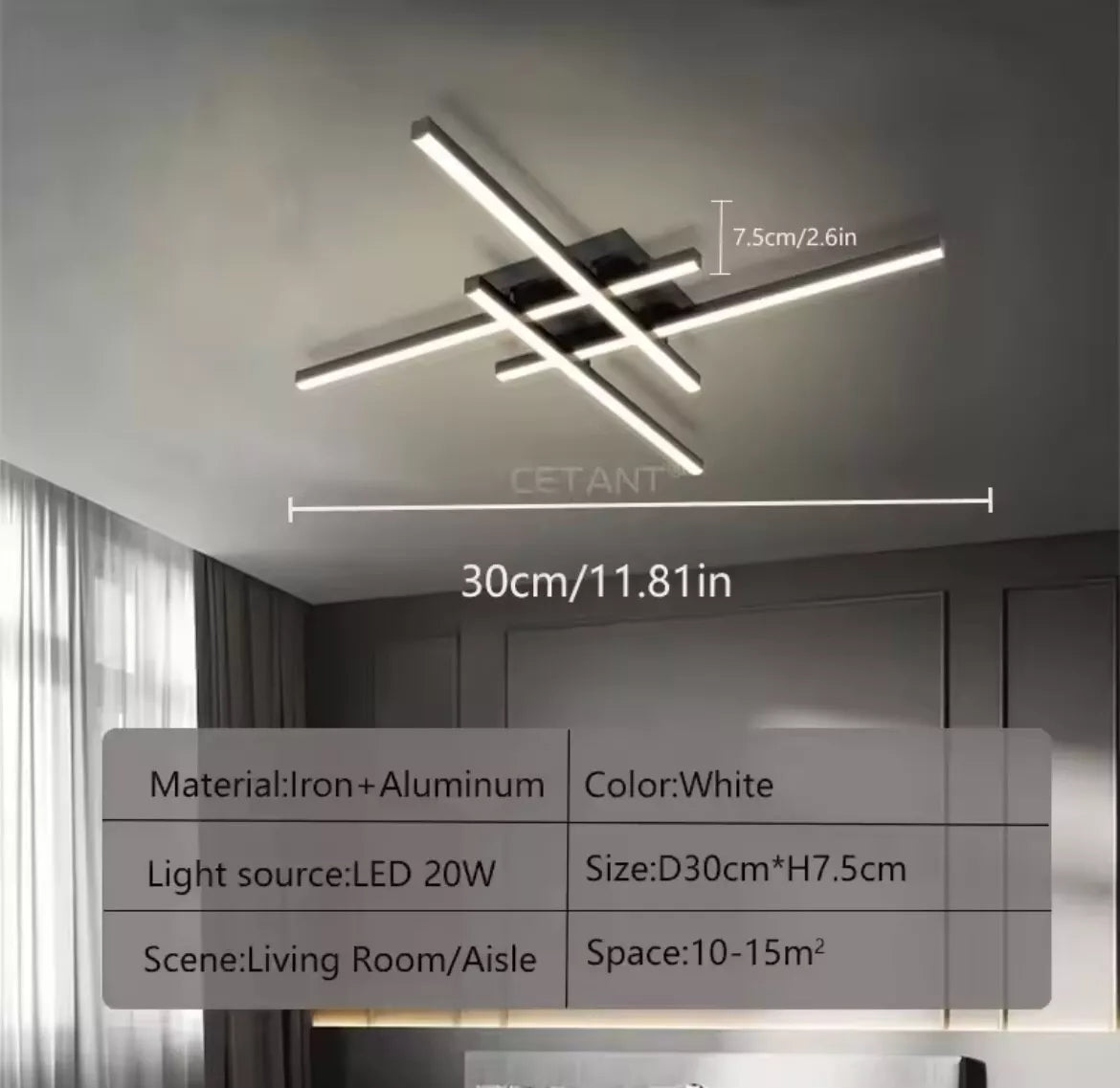 Nordic Flush Modern LED Ceiling Light - Black or White