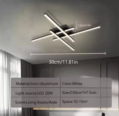 Nordic Flush Modern LED Ceiling Light - Black or White