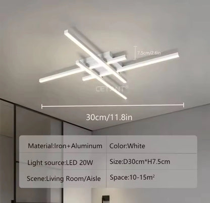 Nordic Flush Modern LED Ceiling Light - Black or White