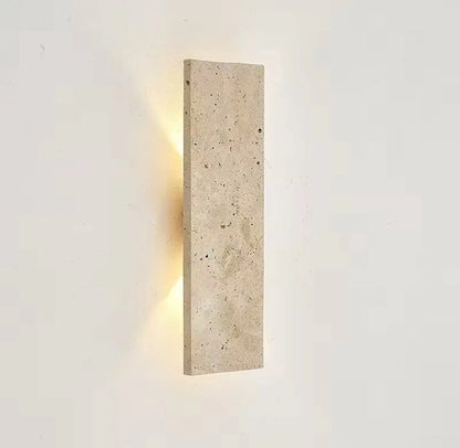 Natural Stone Rectangular Outdoor Led Wall Light - Warm White