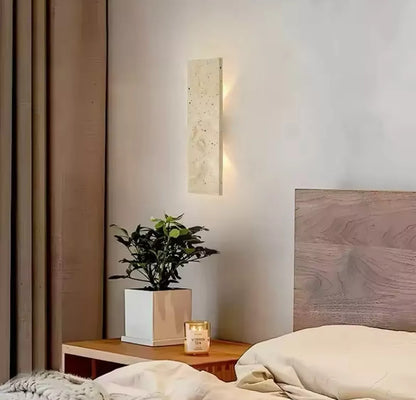 Natural Stone Rectangular Outdoor Led Wall Light - Warm White