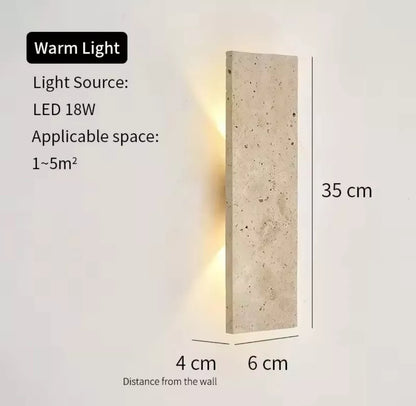 Natural Stone Rectangular Outdoor Led Wall Light - Warm White