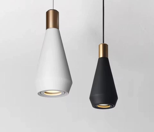 Simple Slim Modern Single Metal Pendant Light - Black Or White