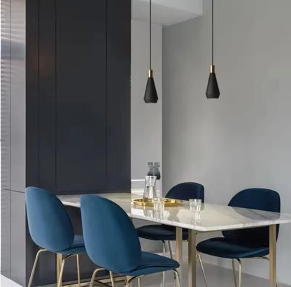 Simple Slim Modern Single Metal Pendant Light - Black Or White
