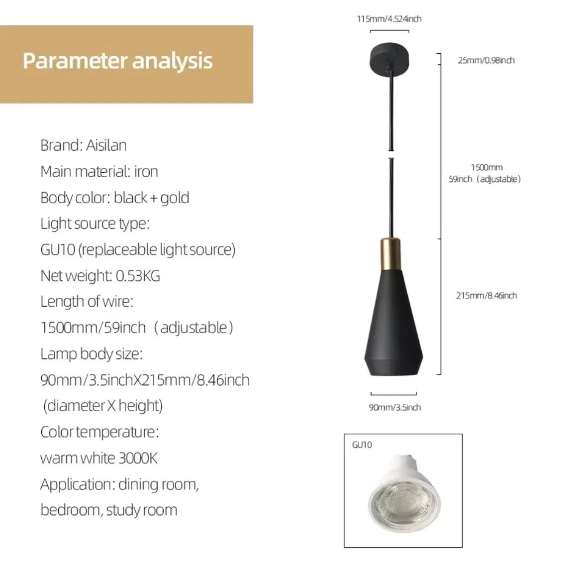 Simple Slim Modern Single Metal Pendant Light - Black Or White