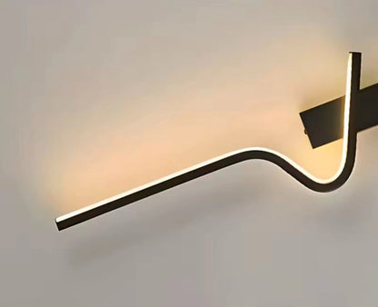 Decorative Modern Large Black LED Wavey Wall Light