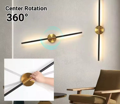 2 Pack Of Wireless Rechargeable LED Wall Lights Slim Linear Stick With Remote 80cm