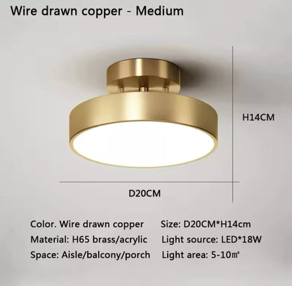 Nordic Semi Flush Round Tilt Adjustable LED Ceiling Light - Black Or Gold
