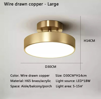 Nordic Semi Flush Round Tilt Adjustable LED Ceiling Light - Black Or Gold